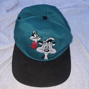 Vintage Six Flags Looney Tunes Pepe LE pew Snapback Hat